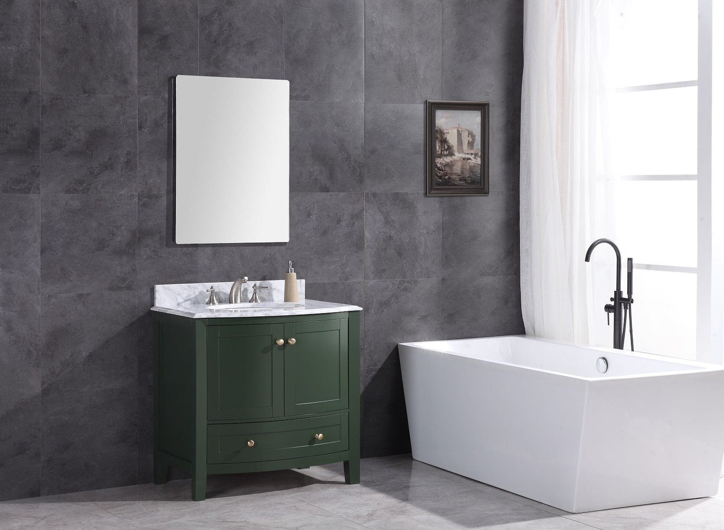 Legion Furniture WT9309-36-VG-PVC Legion Furniture WT9309-36-VG-PVC 36" Vogue Green Bathroom Vanity - PVC