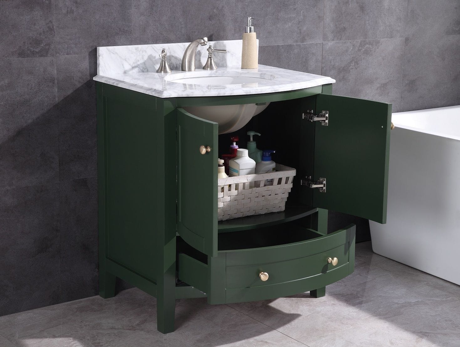 Legion Furniture WT9309-36-VG-PVC Legion Furniture WT9309-36-VG-PVC 36" Vogue Green Bathroom Vanity - PVC