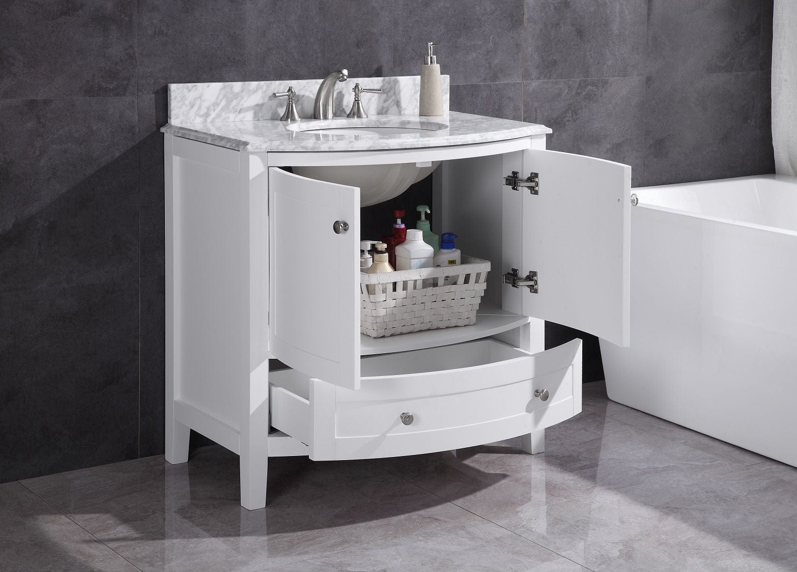 Legion Furniture WT9309-36-W-PVC Legion Furniture WT9309-36-W-PVC 36" White Bathroom Vanity - PVC