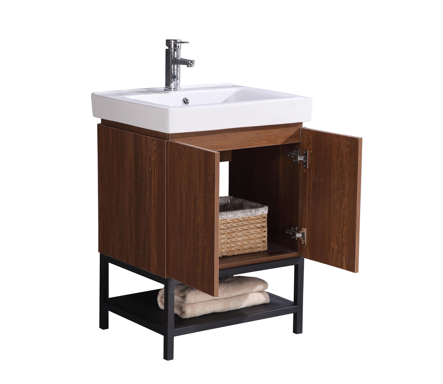 Legion Furniture WT9324-24-PVC Legion Furniture WT9324-24-PVC 24" Bathroom Vanity with Mirror and Side Cabinet - PVC