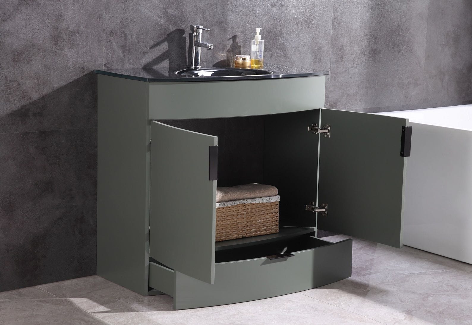 Legion Furniture WTM8130-36-PG-PVC Legion Furniture WTM8130-36-PG-PVC 36" Pewter Green Bathroom Vanity - PVC