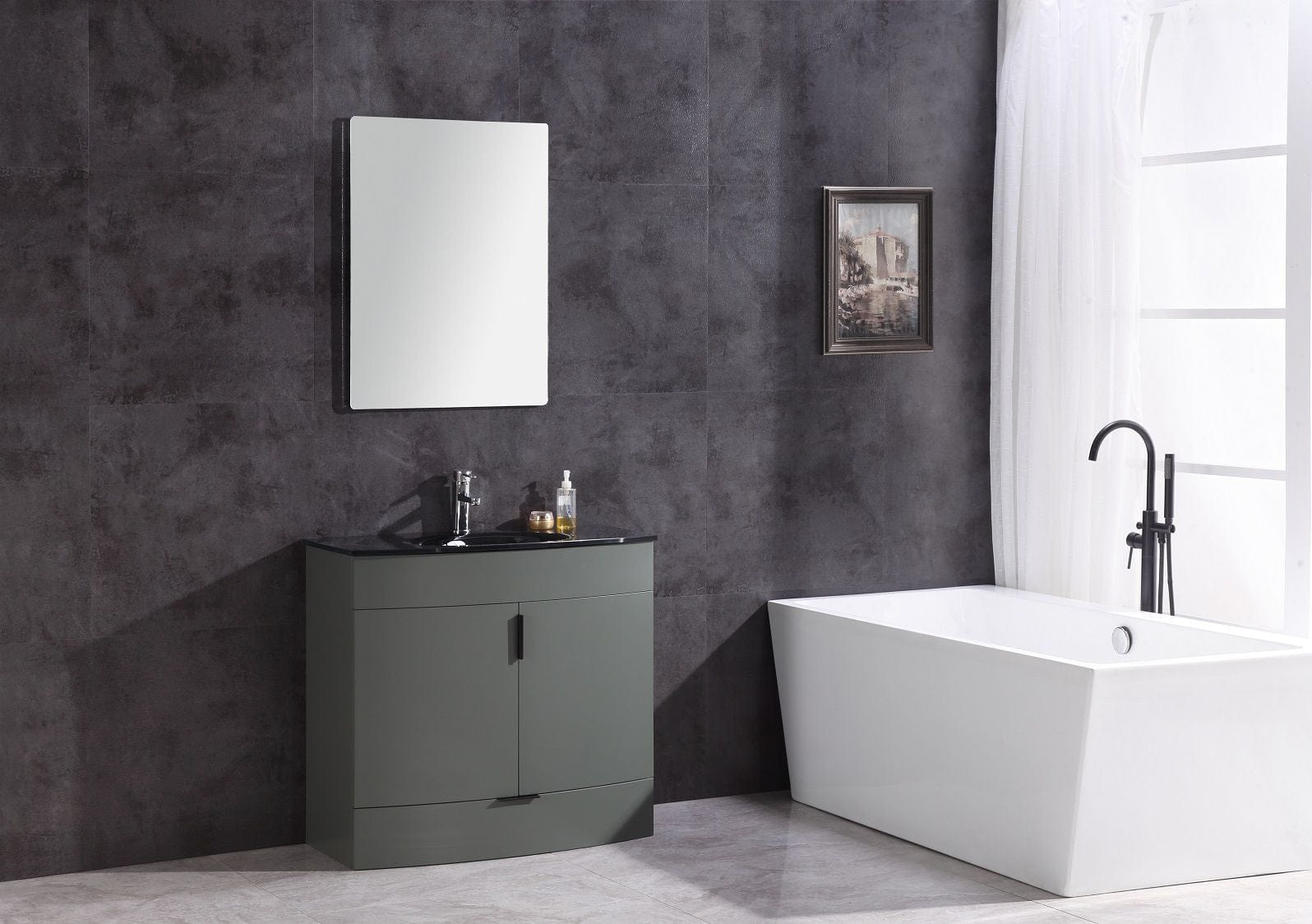 Legion Furniture WTM8130-36-PG-PVC Legion Furniture WTM8130-36-PG-PVC 36" Pewter Green Bathroom Vanity - PVC