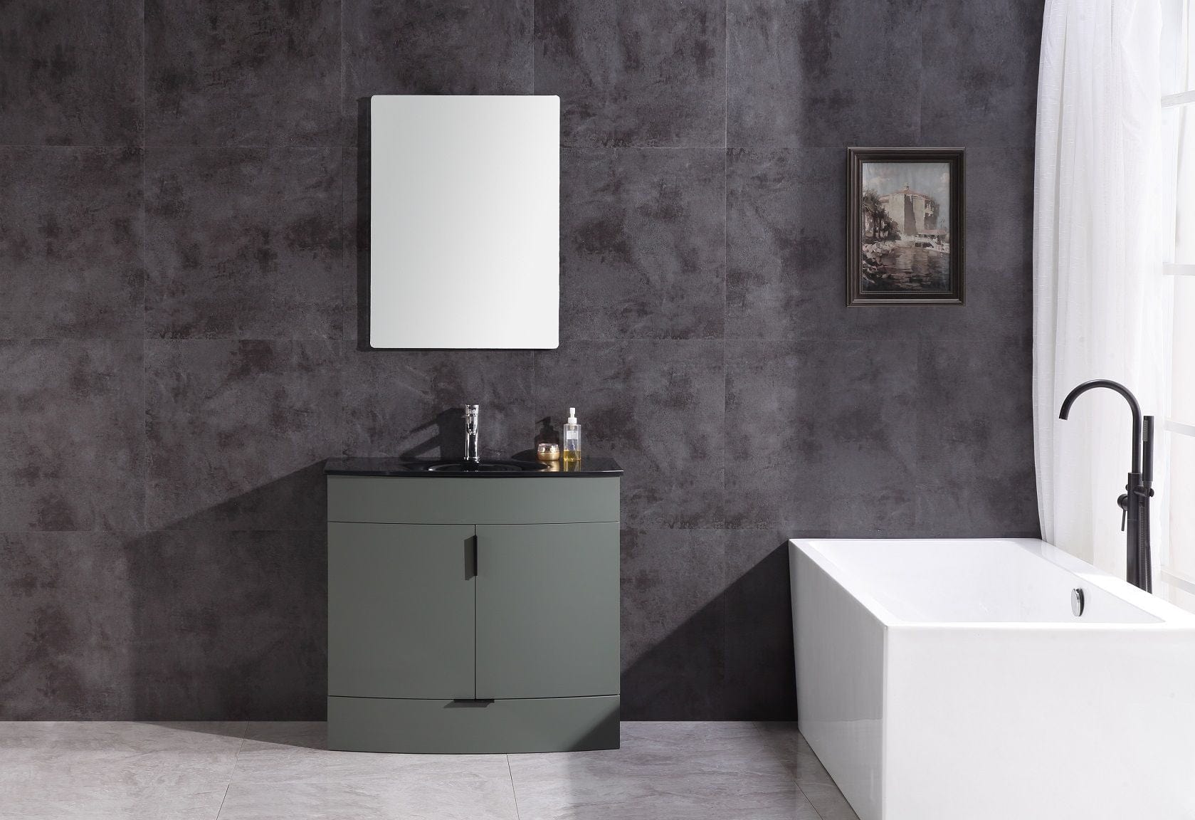 Legion Furniture WTM8130-36-PG-PVC Legion Furniture WTM8130-36-PG-PVC 36" Pewter Green Bathroom Vanity - PVC