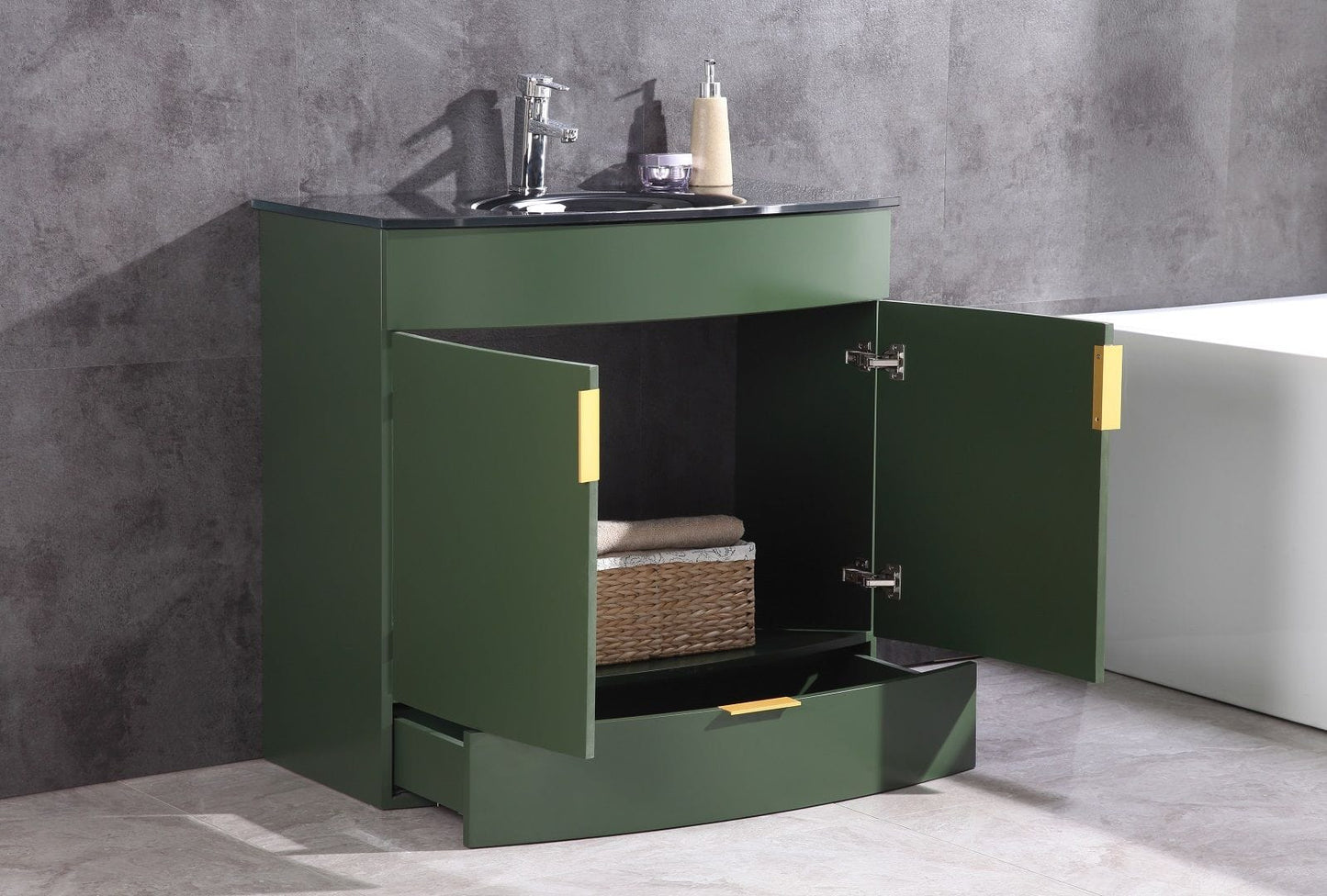 Legion Furniture WTM8130-36-VG-PVC Legion Furniture WTM8130-36-VG-PVC 36" Vogue Green Bathroom Vanity - PVC