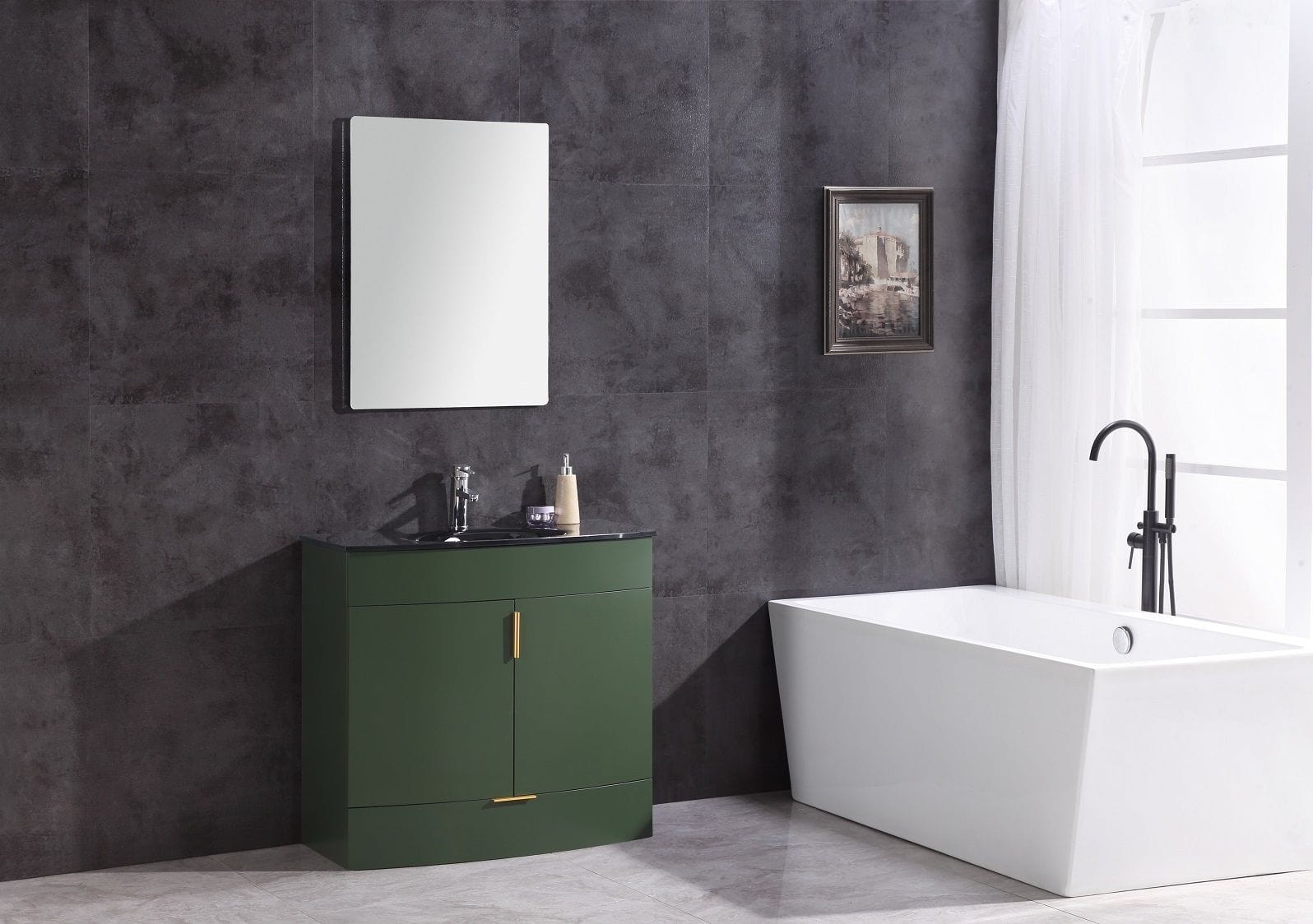 Legion Furniture WTM8130-36-VG-PVC Legion Furniture WTM8130-36-VG-PVC 36" Vogue Green Bathroom Vanity - PVC