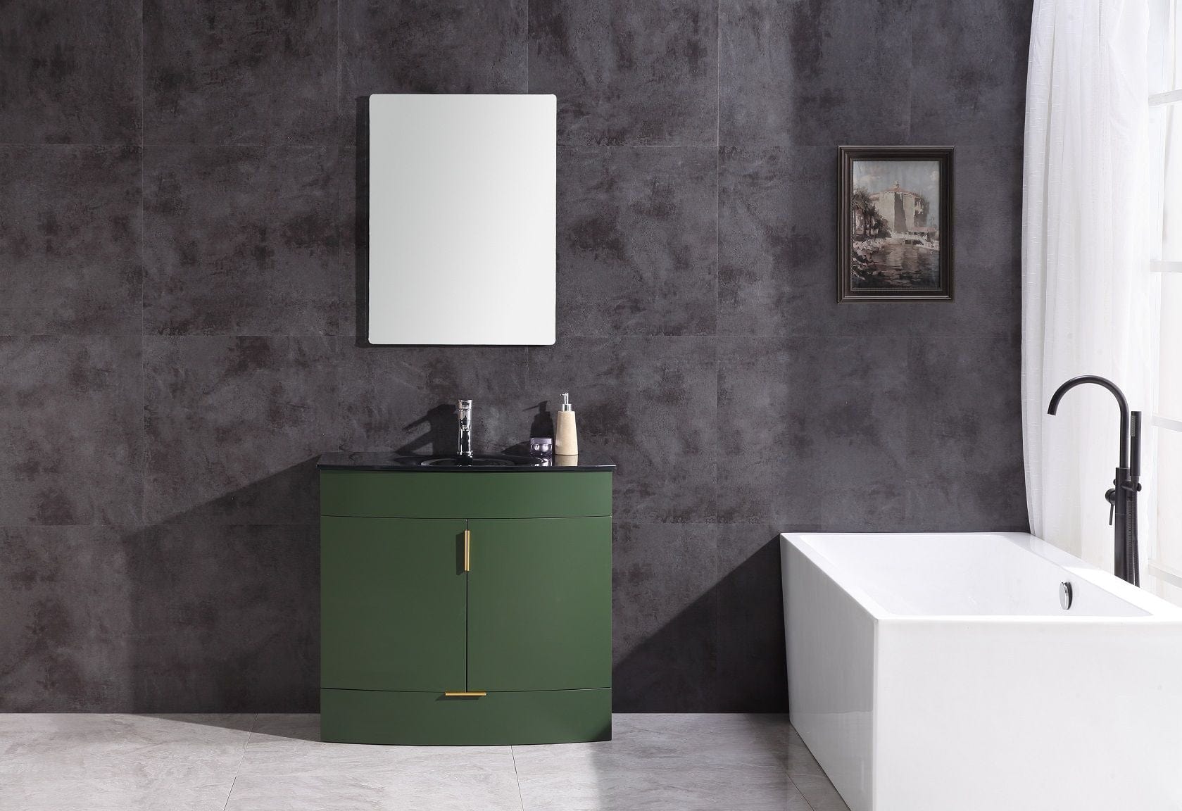 Legion Furniture WTM8130-36-VG-PVC Legion Furniture WTM8130-36-VG-PVC 36" Vogue Green Bathroom Vanity - PVC