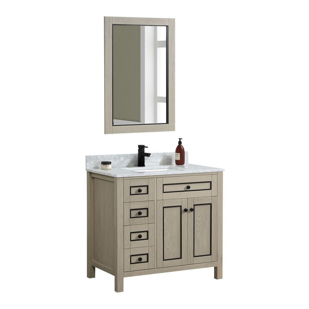 Legion Furniture WV2236-O Legion Furniture WV2236-O 36" Light Oak Finish Sink Vanity Cabinet with Carrara White Top