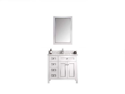 Legion Furniture WV2236-W Legion Furniture WV2236-W 36" White Finish Sink Vanity Cabinet with Carrara White Top