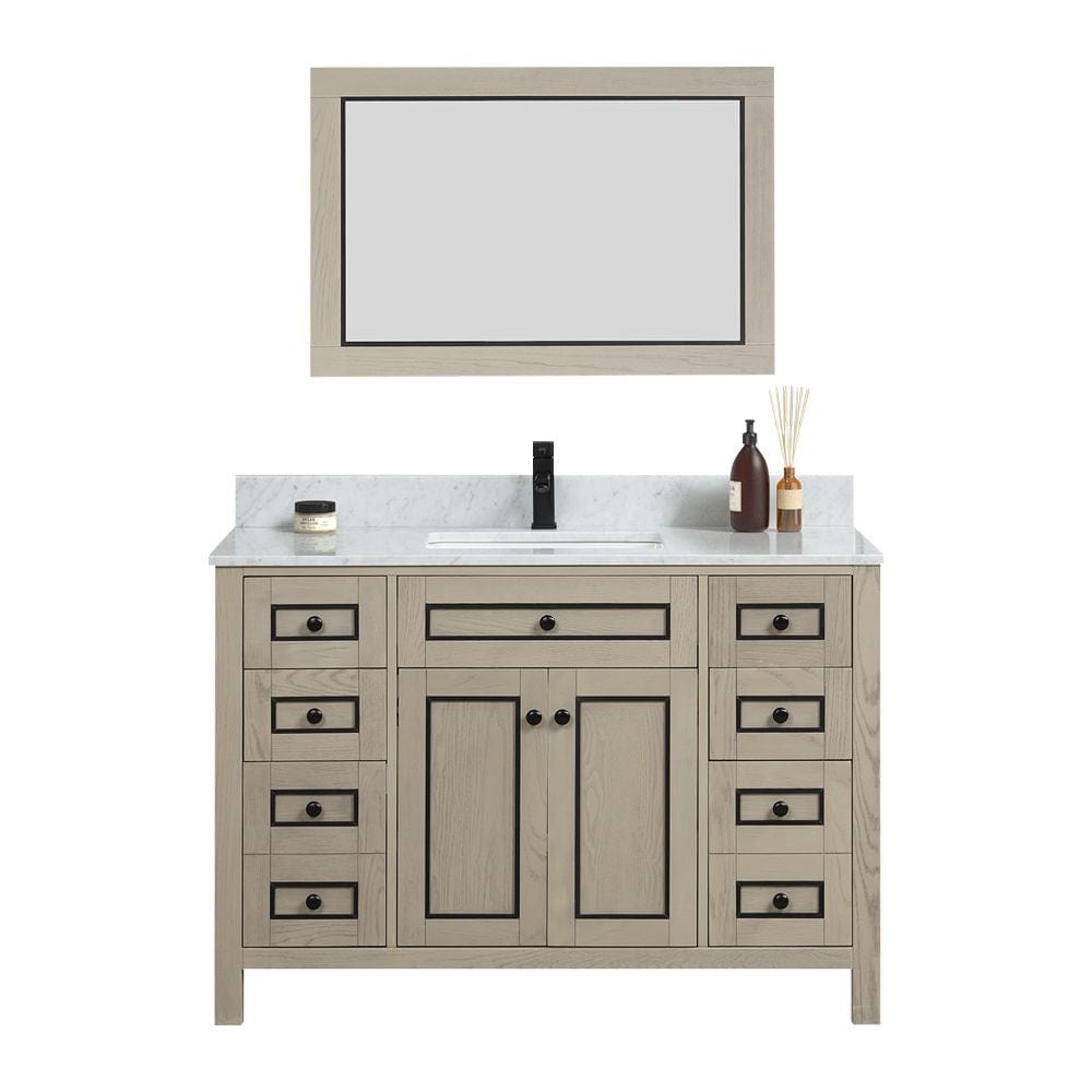 Legion Furniture WV2248-O Legion Furniture WV2248-O 48" Light Oak Finish Sink Vanity Cabinet with Carrara White Top