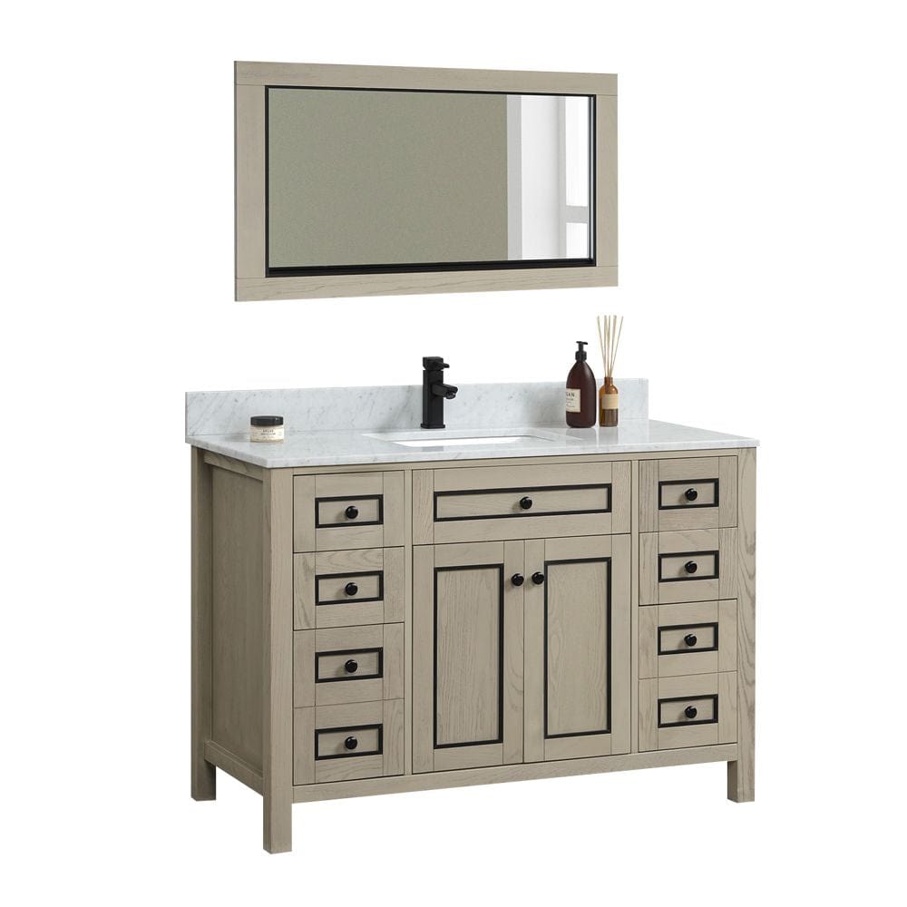 Legion Furniture WV2248-O Legion Furniture WV2248-O 48" Light Oak Finish Sink Vanity Cabinet with Carrara White Top