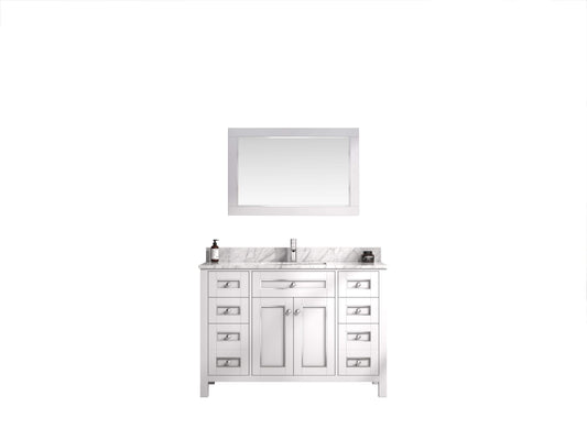 Legion Furniture WV2248-W Legion Furniture WV2248-W 48" White Finish Sink Vanity Cabinet with Carrara White Top