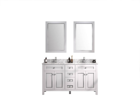 Legion Furniture WV2260-W Legion Furniture WV2260-W 60" White Finish Sink Vanity Cabinet with Carrara White Top