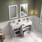 Legion Furniture WV2260-W Legion Furniture WV2260-W 60" White Finish Sink Vanity Cabinet with Carrara White Top