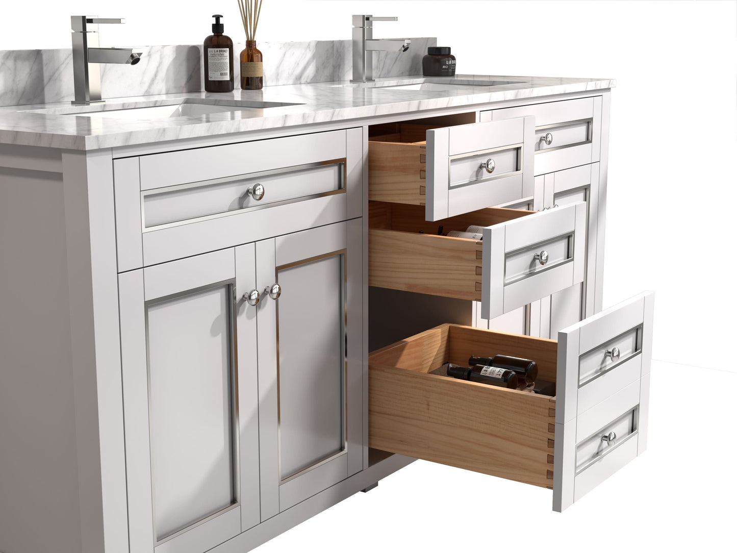 Legion Furniture WV2272-W Legion Furniture WV2272-W 72" White Finish Sink Vanity Cabinet with Carrara White Top