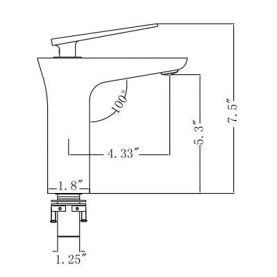 Legion Furniture ZY1013-GB Legion Furniture ZY1013-GB UPC Faucet with Drain - Glossy Black