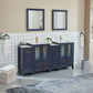 72 Inch Double Sink Bathroom Vanity in Blue with Ceramic Countertop - Vanity Art VA3024-72B