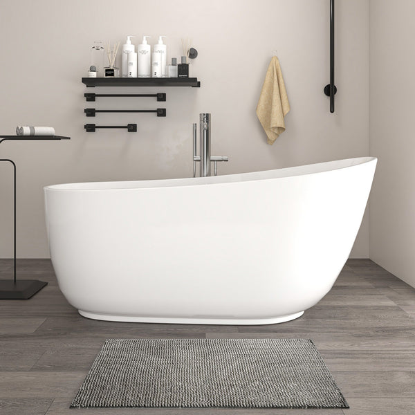 Freestanding Solid Surface Resin Matte Bathtub 67 Inch x 31.5 Inch - Vanity Art VA6911-ML