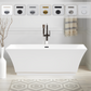 67 Inch Freestanding White Acrylic Bathtub with Overflow And Pop-Up Drain - Vanity Art VA6817-L-MB