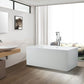 67 Inch Freestanding White Acrylic Bathtub with Overflow And Pop-Up Drain - Vanity Art VA6813B-L-PC