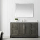 60 Inch Single Sink Bathroom Vanity in Gray with Marble Countertop & Backsplash - Vanity Art VA5060-SSG