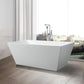 67 Inch Freestanding White Acrylic Bathtub with Overflow And Pop-Up Drain - Vanity Art VA6813-L