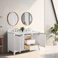 54 Inch Double Sink Bathroom Vanity in White with Marble Countertop - Vanity Art VA8054-DW