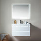 36 Inch LED Lighted Wall Hung Single Sink Bathroom Vanity in White with Resin Top - Vanity Art VA6036WL