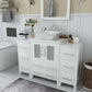 48 Inch Single Sink Bathroom Vanity in White with Marble Countertop - Vanity Art VA3124-48W