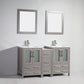 60 Inch Double Sink Bathroom Vanity in Gray with Ceramic Countertop - Vanity Art VA3024-60G