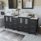 72 Inch Double Sink Bathroom Vanity in Espresso with Marble Countertop - Vanity Art VA3124-72E