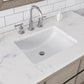 OAKMAN 30"W x 34.3"H Gray Oak Single-Sink Vanity with Carrara White Marble Countertop + Chrome Faucet and Rectangular Mirror