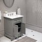 DERBY 24"W x 34"H Cashmere Gray Single-Sink Vanity with Carrara White Marble Countertop