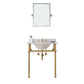 EMBASSY 30"W x 34"H  Single Washstand , P-Trap, Countertop with Sink, F2-0013 Faucet and Mirror included, in Satin Gold Finish