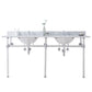 EMPIRE 72"W x 34"H  Double Washstand , P-Trap, Countertop with Sink, and F2-0013 Faucet included, in Chrome Finish