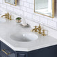 PALACE 72"W x 34.2"H Monarch Blue Double-Sink Vanity with White Quartz Countertop + Faucets (Waterfall Faucets)