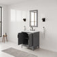 ELIZABETH 30"W x 34.25"H Cashmere Gray Single-Sink Vanity with Carrara White Marble Countertop + Faucets & Mirror (F2-0012-03-TL)