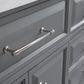 PALACE 72"W x 34"H Cashmere Gray Vanity with Carrara Quartz Countertop + Mirror, Polished Nickel Finish Hardware & Mirror