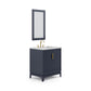 ELIZABETH 30"W x 34.25"H Monarch Blue Single-Sink Vanity with Carrara White Marble Countertop + Faucets & Mirror (F2-0012-06-TL)