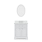 DERBY 30"W x 34"H Pure White Single-Sink Vanity with Carrara White Marble Countertop + Mirror