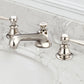 American 20th Century Classic Widespread Bathroom F2-0009 Faucets With Pop-Up Drain in Polished Nickel Finish, With Torch Lever Handles, Hot And Cold Labels Included