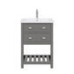 VIOLA 24"W x 34"H Cashmere Gray Integrated Ceramic Sink Vanity + Modern Single Faucet