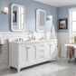 QUEEN 72"W x 34"H Pure White Double-Sink Vanity with Carrara Quartz Countertop + Faucets & Mirror (F2-0013)