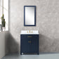 MADISON 30"W x 34"H Monarch Blue Single-Sink Vanity with Carrara White Marble Countertop + Faucets (F2-0013-06-FX)