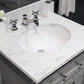 DERBY 24"W x 34"H Cashmere Gray Single-Sink Vanity with Carrara White Marble Countertop