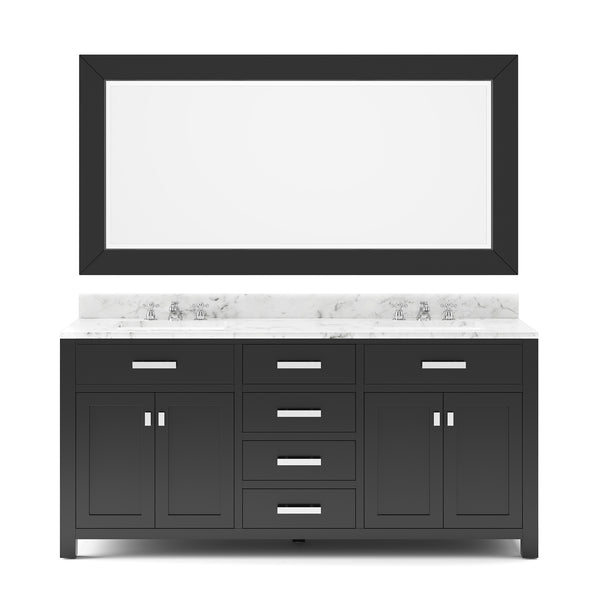 MADISON 72W x 34H Espresso Double-Sink Vanity + Faucets & Mirror