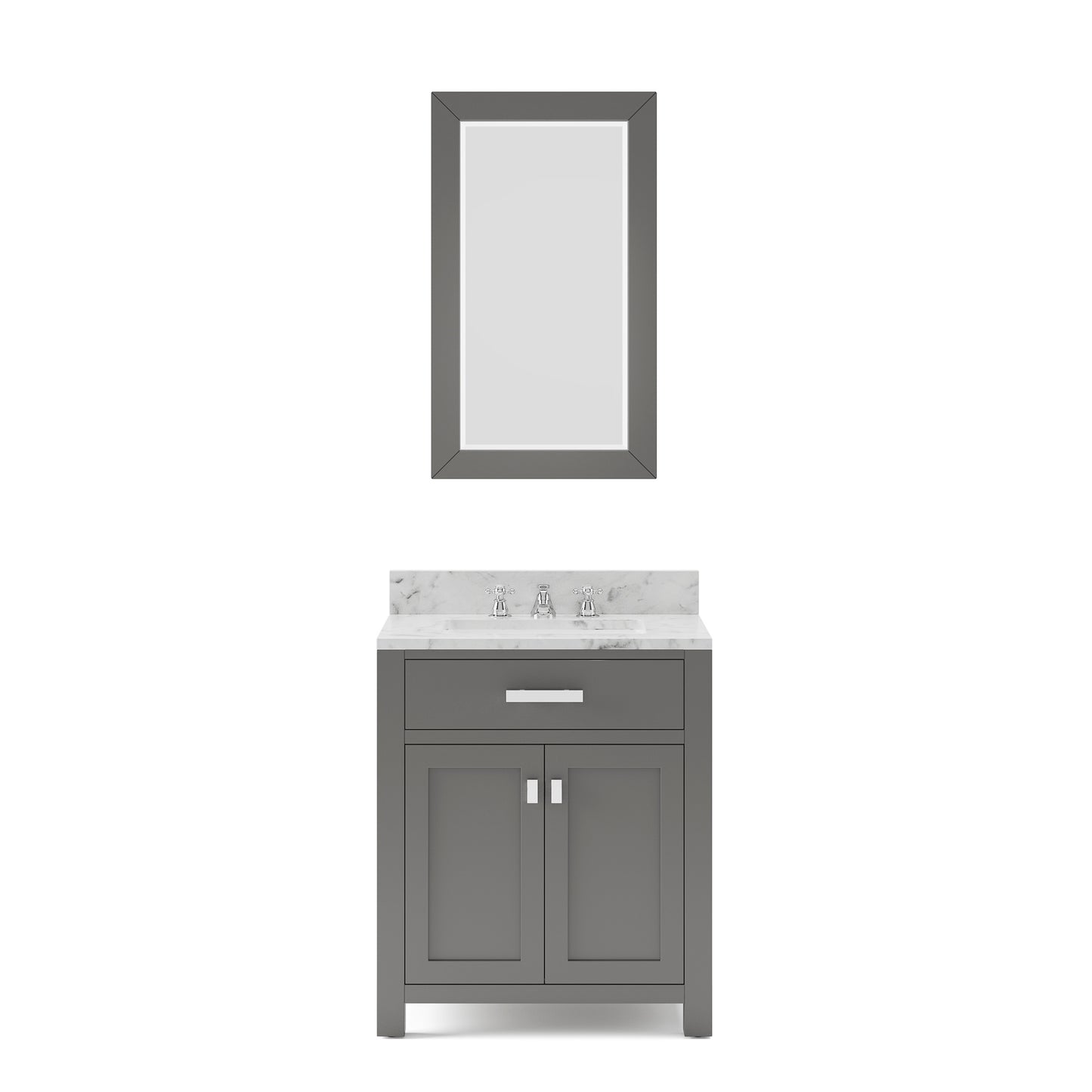 MADISON 30"W x 34"H Cashmere Gray Single-Sink Vanity + Faucets & Mirror
