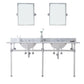 EMPIRE 72"W x 34"H  Double Washstand , P-Trap, Countertop with Sink, F2-0009 Faucet and Mirror included, in Chrome Finish