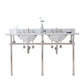 EMBASSY 60"W x 34"H  Double Washstand , P-Trap, Countertop with Sink, and F2-0013 Faucet included, in Polished Nickel Finish