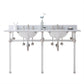 EMPIRE 60"W x 34"H  Double Washstand , P-Trap, Countertop with Sink, and F2-0013 Faucet included, in Polished Nickel Finish