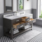 MADALYN 60"W x 34"H Cashmere Gray Double-Sink Vanity + Faucets & Mirrors